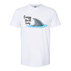 Crazy Shark Lady Softstyle CVC T-Shirt