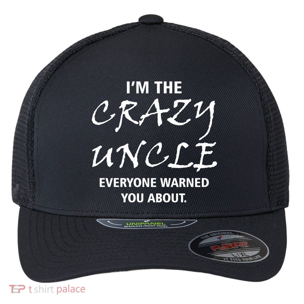 Crazy Uncle - Handle With Care Funny Flexfit Unipanel Trucker Cap