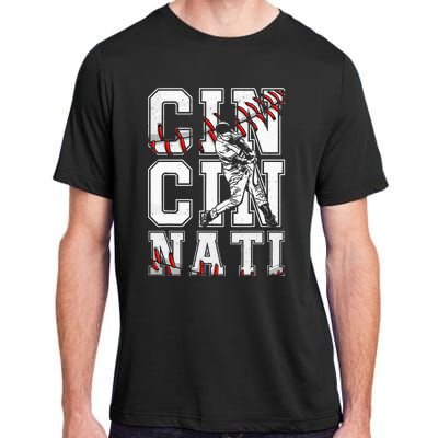 Cincinnati Retro Baseball Lover Met At Game Day Adult ChromaSoft Performance T-Shirt