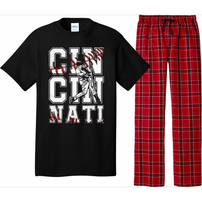 Cincinnati Retro Baseball Lover Met At Game Day Pajama Set