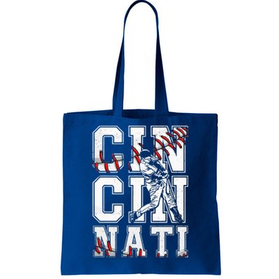 Cincinnati Retro Baseball Lover Met At Game Day Tote Bag