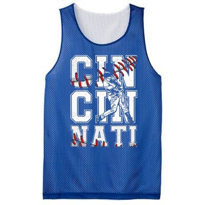 Cincinnati Retro Baseball Lover Met At Game Day Mesh Reversible Basketball Jersey Tank