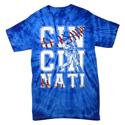 Cincinnati Retro Baseball Lover Met At Game Day Tie-Dye T-Shirt