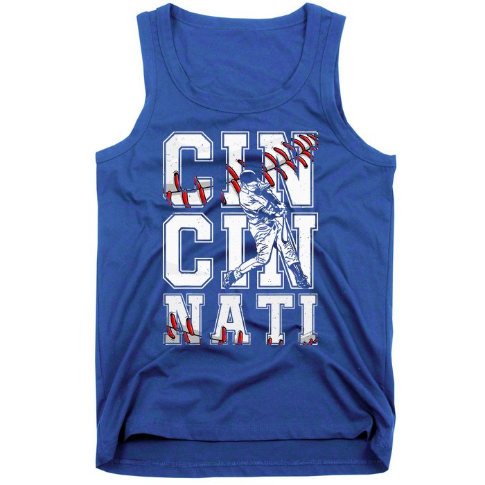 Cincinnati Retro Baseball Lover Met At Game Day Tank Top