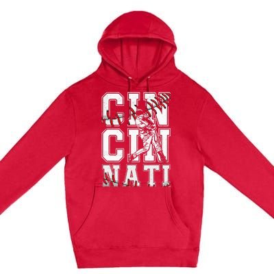 Cincinnati Retro Baseball Lover Met At Game Day Premium Pullover Hoodie