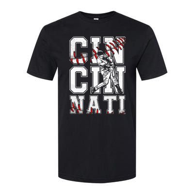 Cincinnati Retro Baseball Lover Met At Game Day Softstyle CVC T-Shirt