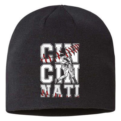 Cincinnati Retro Baseball Lover Met At Game Day Sustainable Beanie