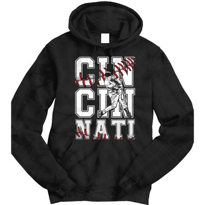 Cincinnati Retro Baseball Lover Met At Game Day Tie Dye Hoodie