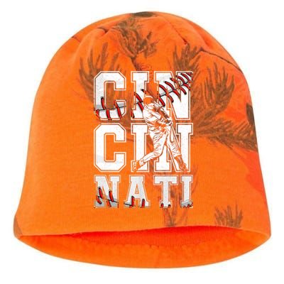 Cincinnati Retro Baseball Lover Met At Game Day Kati - Camo Knit Beanie