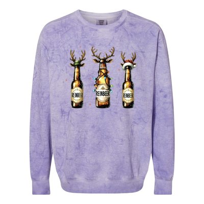 Christmas Reinbeer Beer Lover Colorblast Crewneck Sweatshirt