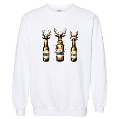 Christmas Reinbeer Beer Lover Garment-Dyed Sweatshirt