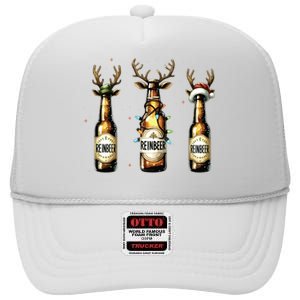 Christmas Reinbeer Beer Lover High Crown Mesh Back Trucker Hat