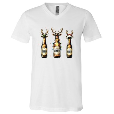 Christmas Reinbeer Beer Lover V-Neck T-Shirt