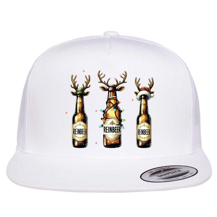 Christmas Reinbeer Beer Lover Flat Bill Trucker Hat