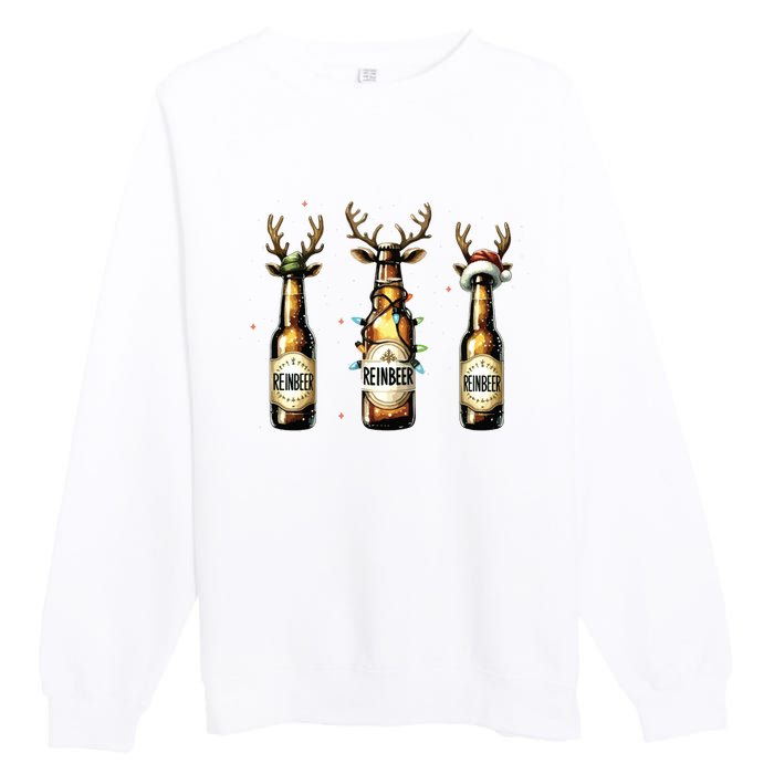 Christmas Reinbeer Beer Lover Premium Crewneck Sweatshirt