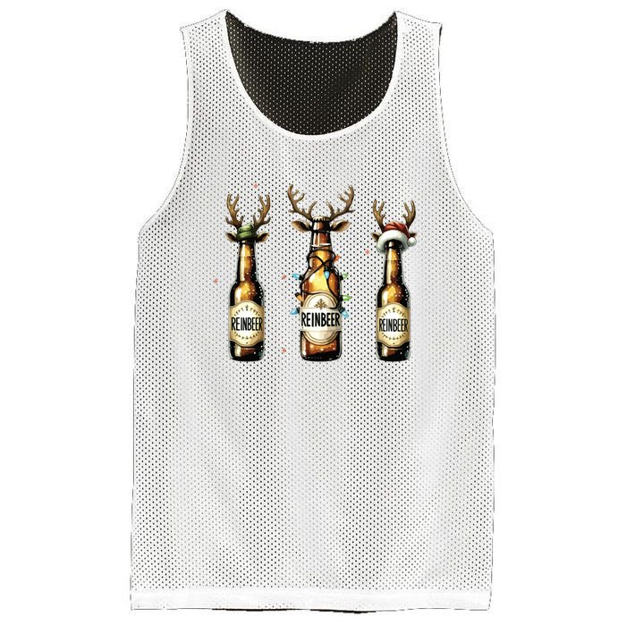 Christmas Reinbeer Beer Lover Mesh Reversible Basketball Jersey Tank