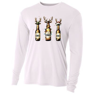 Christmas Reinbeer Beer Lover Cooling Performance Long Sleeve Crew