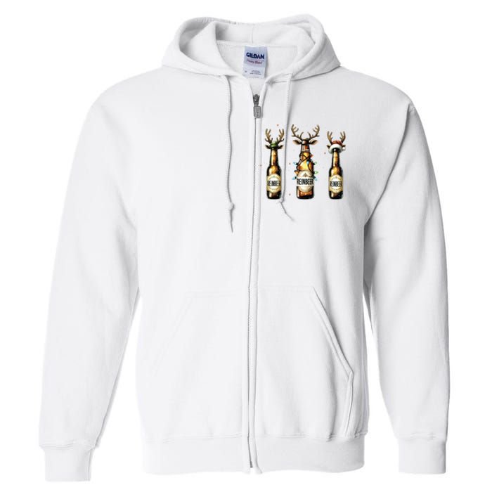 Christmas Reinbeer Beer Lover Full Zip Hoodie