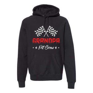 Car Racing Birthday Party Family Matching Grandpa Pit Crew Premium Hoodie