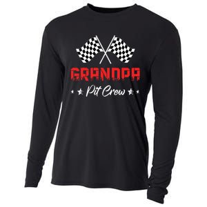 Car Racing Birthday Party Family Matching Grandpa Pit Crew Cooling Performance Long Sleeve Crew