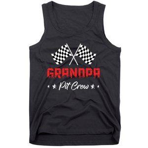 Car Racing Birthday Party Family Matching Grandpa Pit Crew Tank Top