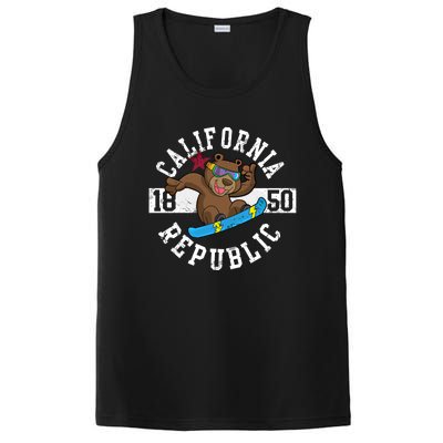 California Republic Bear Snowboarder Snowboarding Snowboard Cute Gift PosiCharge Competitor Tank