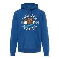 California Republic Bear Snowboarder Snowboarding Snowboard Cute Gift Premium Hoodie