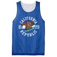 California Republic Bear Snowboarder Snowboarding Snowboard Cute Gift Mesh Reversible Basketball Jersey Tank