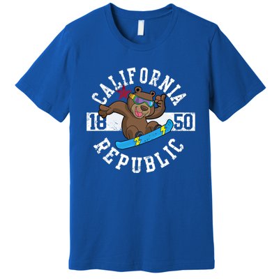 California Republic Bear Snowboarder Snowboarding Snowboard Cute Gift Premium T-Shirt