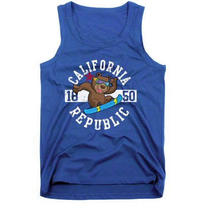 California Republic Bear Snowboarder Snowboarding Snowboard Cute Gift Tank Top