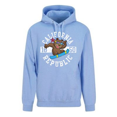 California Republic Bear Snowboarder Snowboarding Snowboard Cute Gift Unisex Surf Hoodie