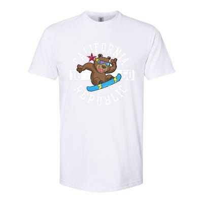 California Republic Bear Snowboarder Snowboarding Snowboard Cute Gift Softstyle® CVC T-Shirt