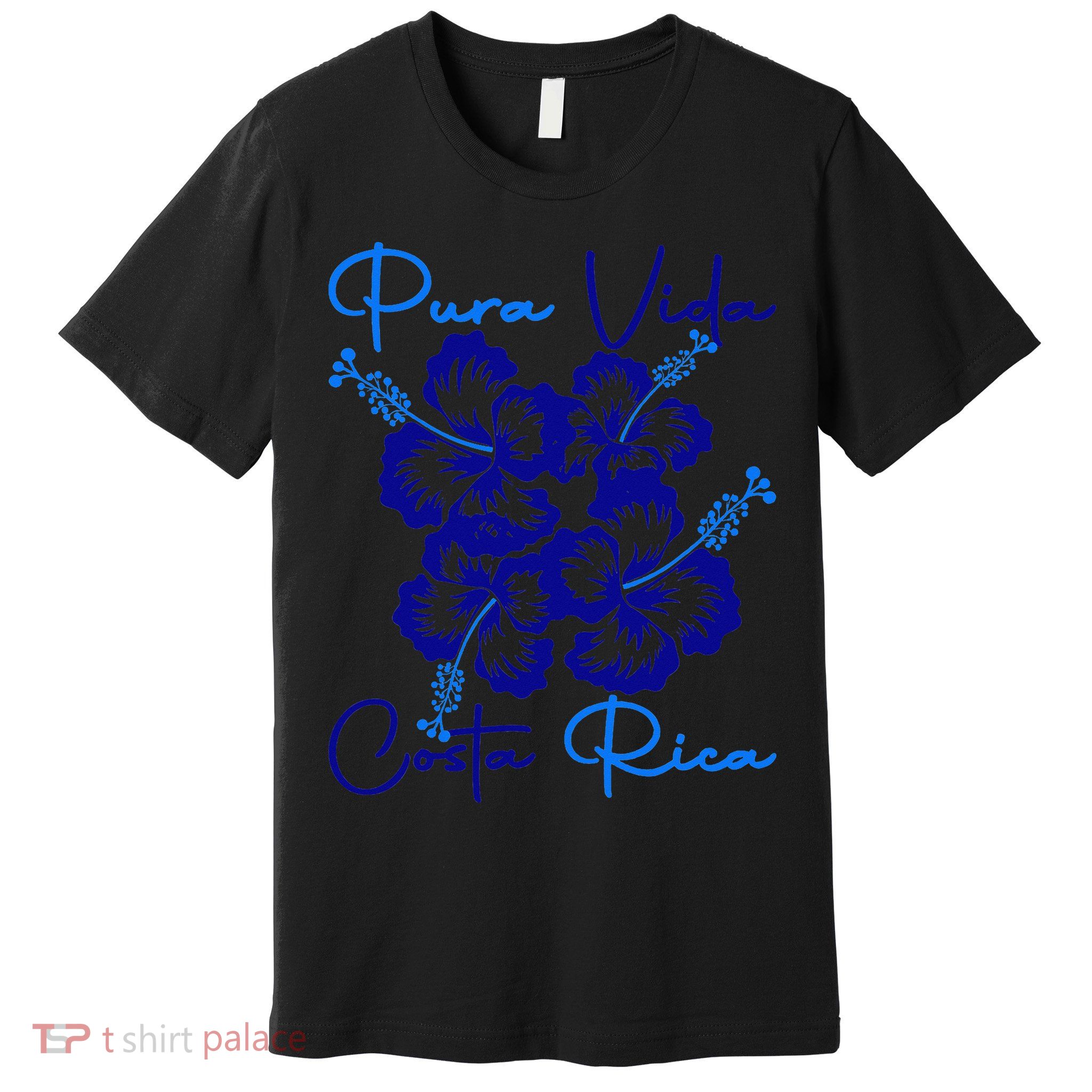 Costa Rica Beach Pura Vida Tropical Flower Family Vacation Premium T-Shirt