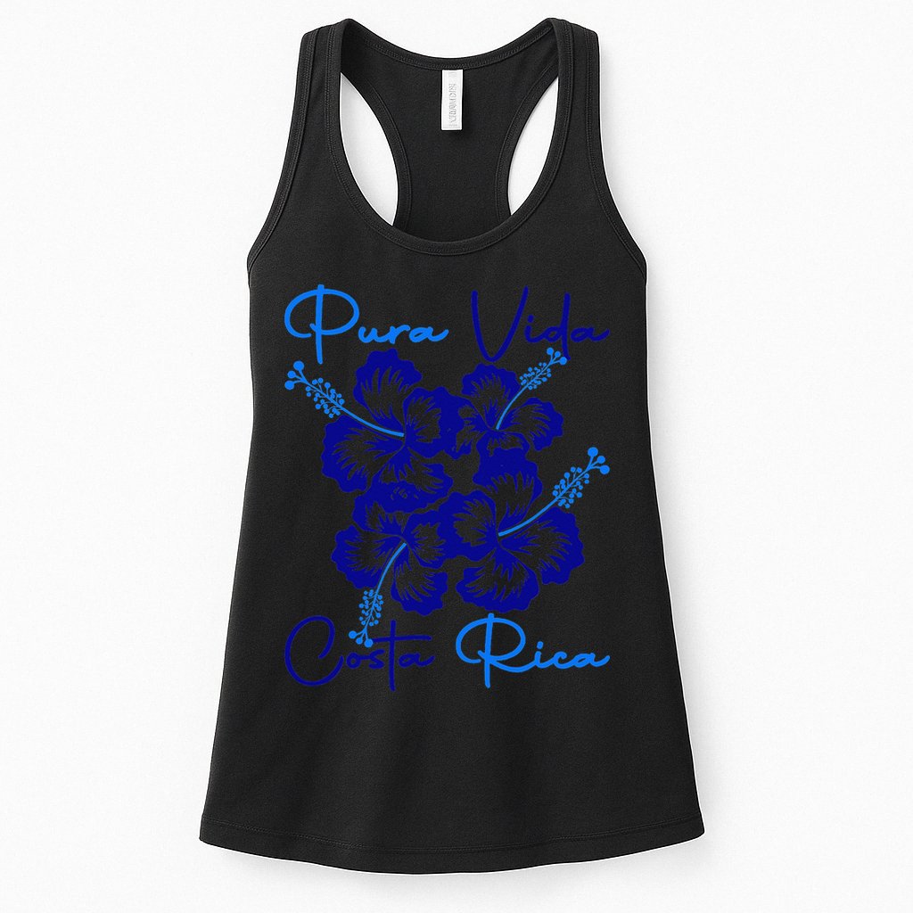 Costa Rica Beach Pura Vida Tropical Flower Family Vacation Womens Tank Top