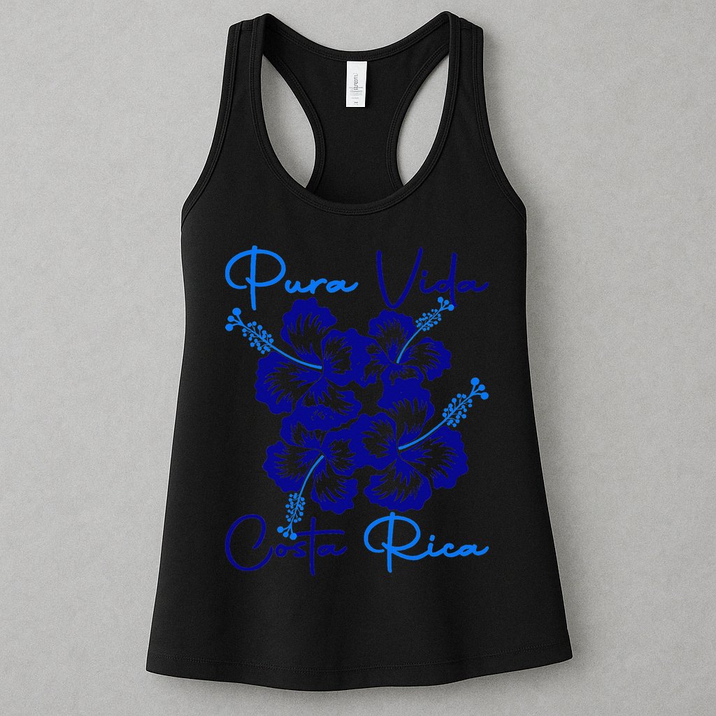 Costa Rica Beach Pura Vida Tropical Flower Family Vacation Womens Tank Top