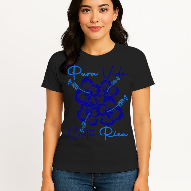 Costa Rica Beach Pura Vida Tropical Flower Family Vacation Womens T-Shirt