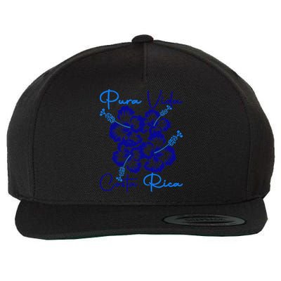 Costa Rica Beach Pura Vida Tropical Flower Family Vacation Wool Snapback Cap