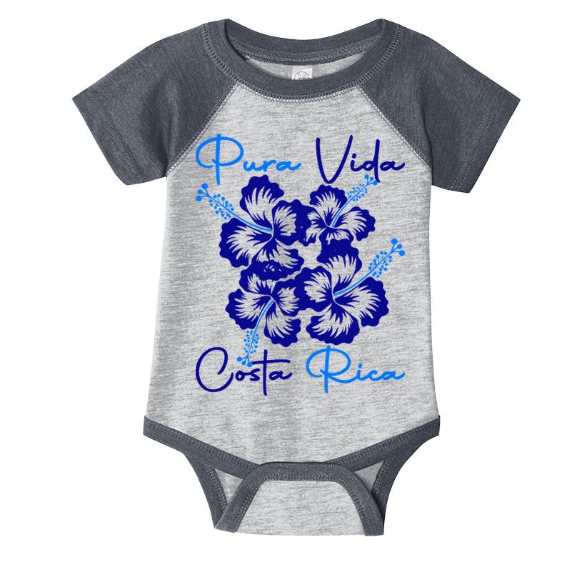 Costa Rica Beach Pura Vida Tropical Flower Family Vacation Infant Baby Jersey Bodysuit