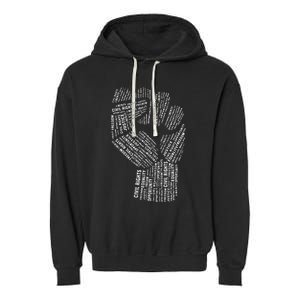 Civil Rights Black Power Fist March For Justice Garment-Dyed Fleece Hoodie