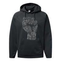 Civil Rights Black Power Fist March For Justice Performance Fleece Hoodie