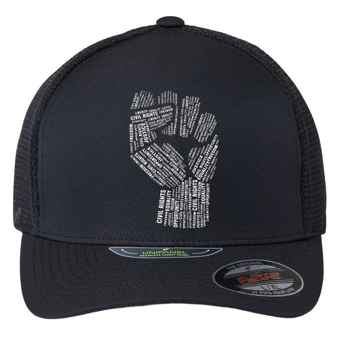 Civil Rights Black Power Fist March For Justice Flexfit Unipanel Trucker Cap