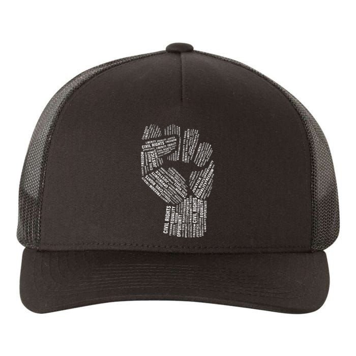 Civil Rights Black Power Fist March For Justice Yupoong Adult 5-Panel Trucker Hat