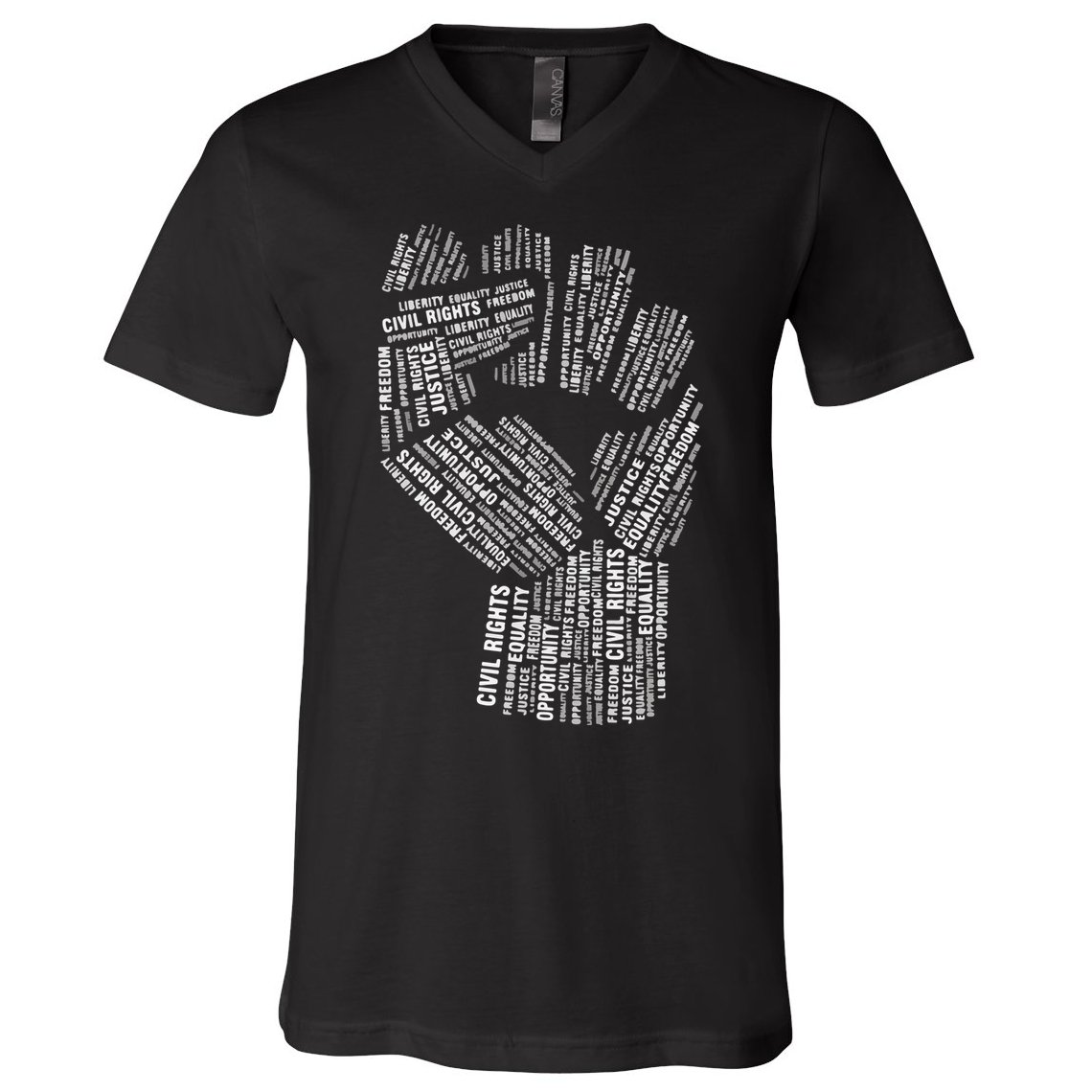 Civil Rights Black Power Fist March For Justice V-Neck T-Shirt