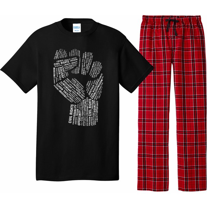 Civil Rights Black Power Fist March For Justice Pajama Set