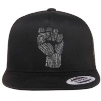 Civil Rights Black Power Fist March For Justice Flat Bill Trucker Hat