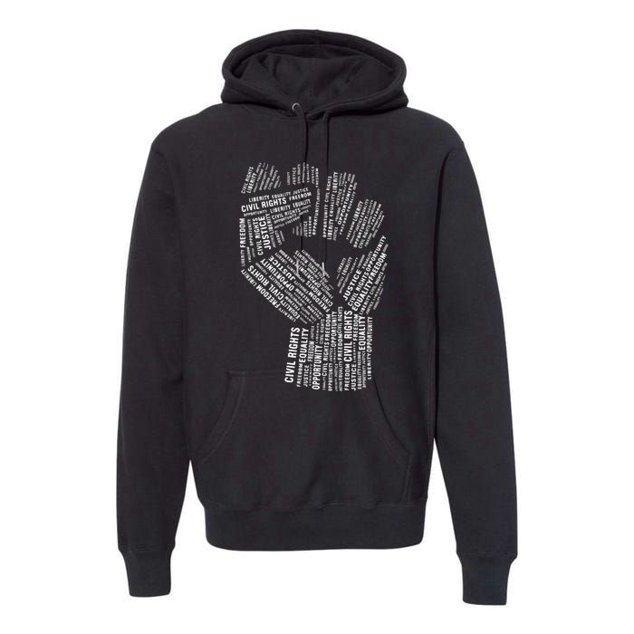 Civil Rights Black Power Fist March For Justice Premium Hoodie