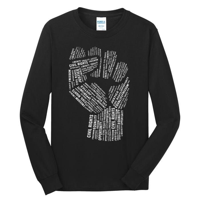 Civil Rights Black Power Fist March For Justice Tall Long Sleeve T-Shirt