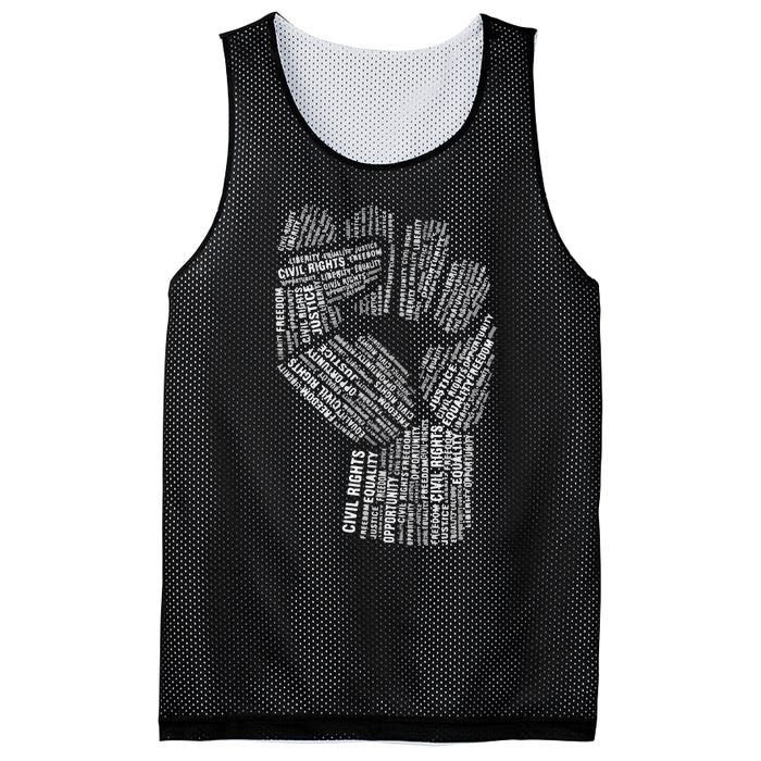 Civil Rights Black Power Fist March For Justice Mesh Reversible Basketball Jersey Tank