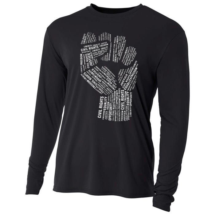 Civil Rights Black Power Fist March For Justice Cooling Performance Long Sleeve Crew