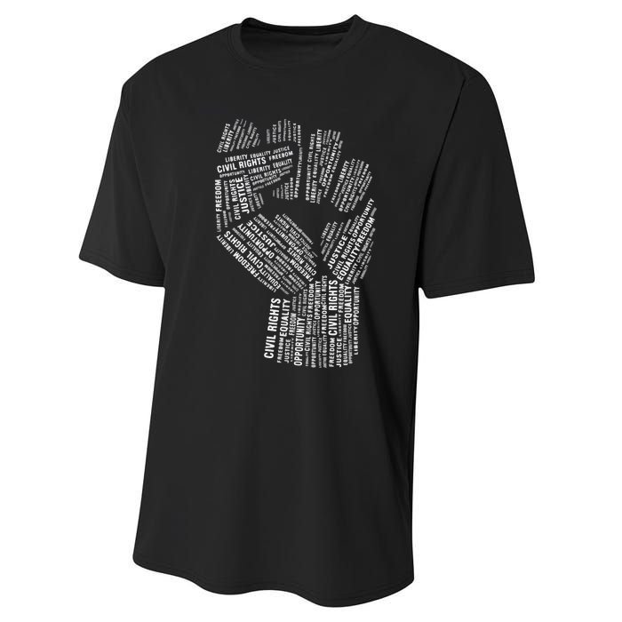 Civil Rights Black Power Fist March For Justice Performance Sprint T-Shirt